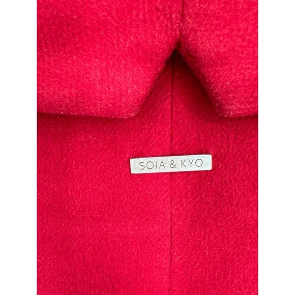 Soia & Kyo - Jenna Slim-Fit Wool Coat in Crimson Size L - Picture 9 of 13
